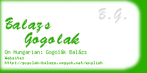 balazs gogolak business card