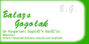 balazs gogolak business card